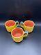 1990's set of 3 mugs Lindt-Stymeist Colorways in blue, yellow and salmon in VGcd