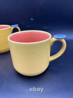 1990's set of 3 mugs Lindt-Stymeist Colorways in blue, yellow and salmon in VGcd