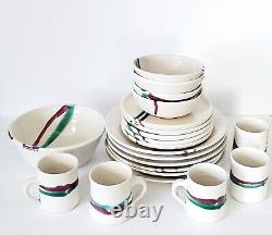 (20) Vintage Ceramic Studio Art Pottery Dinnerware Signed Jensen