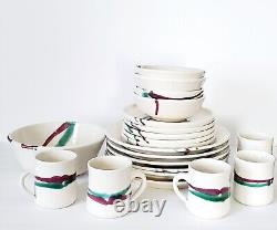 (20) Vintage Ceramic Studio Art Pottery Dinnerware Signed Jensen