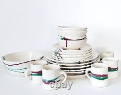 (20) Vintage Ceramic Studio Art Pottery Dinnerware Signed Jensen