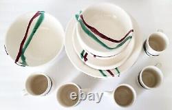 (20) Vintage Ceramic Studio Art Pottery Dinnerware Signed Jensen