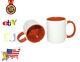 20 X Customize Coffee cup White inner Colored, Designs printed Logos