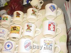 32 Vintage Boy Scouts Hawk Mountain Council Porcelain/Ceramic Mugs 1970's 1980