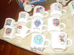 32 Vintage Boy Scouts Hawk Mountain Council Porcelain/Ceramic Mugs 1970's 1980