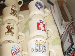 32 Vintage Boy Scouts Hawk Mountain Council Porcelain/Ceramic Mugs 1970's 1980