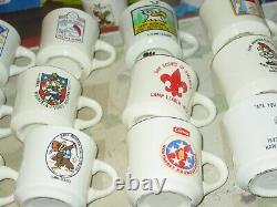 32 Vintage Boy Scouts Hawk Mountain Council Porcelain/Ceramic Mugs 1970's 1980