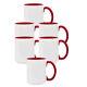 36 Pcs 15oz Sublimation Ceramic Mugs Red Inner and Handle Blank Coated Mug