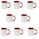 36pcs 11oz inner/Handle Red Sublimation Ceramic Mugs Blank Coated Porcelain Mugs