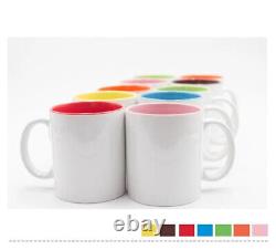 36pcs 15oz Two-Tone Mug-Pink Ceramic Mugs Blank Coated Sublimation Porcelain Mug