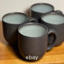 4 Jars Tourran Gris Ecorce Blue/grey & Black Mugs Excellent Condition