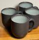 4 Jars Tourran Gris Ecorce Blue/grey & Black Mugs Excellent Condition