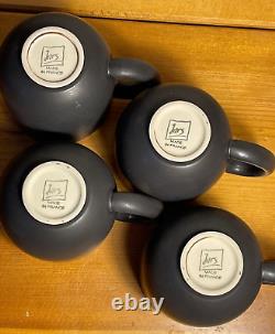 4 Jars Tourran Gris Ecorce Blue/grey & Black Mugs Excellent Condition