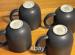 4 Jars Tourran Gris Ecorce Blue/grey & Black Mugs Excellent Condition