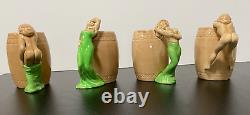 4 Vintage Original Kindell Style BURLESQUE RISQUE Beer Coffee Ceramic MUGS