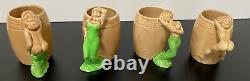 4 Vintage Original Kindell Style BURLESQUE RISQUE Beer Coffee Ceramic MUGS