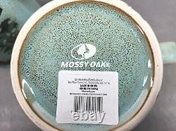 8 Mossy Oak Blue Reactive Deer Mugs Set Stoneware Outdoors Hunt Camp Cup Lot NEW