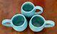 Aletha Soulé Studio Pottery Set of 3 Beautiful Mugs 1991 97 Turquoise Color