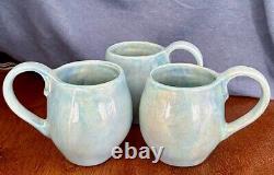 Aletha Soulé Studio Pottery Set of 3 Beautiful Mugs 1991 97 Turquoise Color