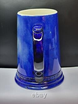 Antique CAC Lenox Football/Rugby Player Stein/Mug Cobalt & White