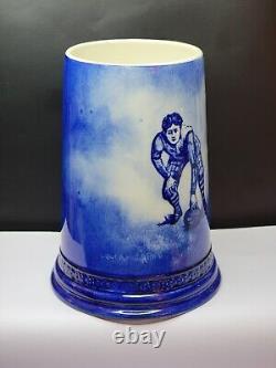 Antique CAC Lenox Football/Rugby Player Stein/Mug Cobalt & White