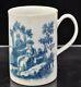 Antique Dr Wall Worcester Blue Transfer Porcelain Mug La Peche circa 1774