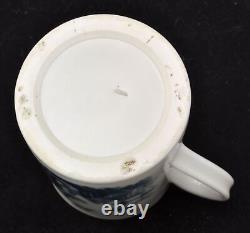 Antique Dr Wall Worcester Blue Transfer Porcelain Mug La Peche circa 1774