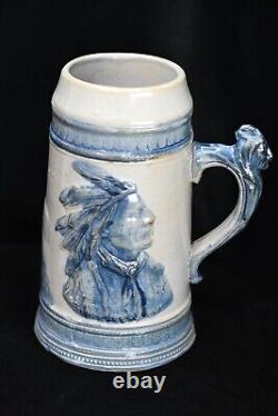 Antique Old Sleepy Eye Pottery Stein Stoneware Mug