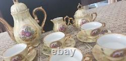 Antique ceramic coffee tea set 15 pieces matching