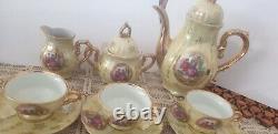 Antique ceramic coffee tea set 15 pieces matching