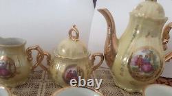 Antique ceramic coffee tea set 15 pieces matching