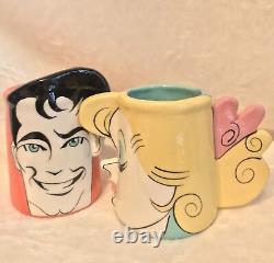 Artist Made KEN & BARBIE Ceramic Pottery Handmade FACE MUGS, Male Female