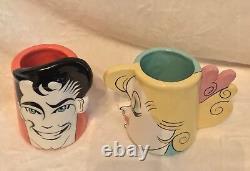 Artist Made KEN & BARBIE Ceramic Pottery Handmade FACE MUGS, Male Female