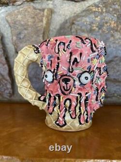 Ashley Bevington Studio Pottery Mug Waffle Cone Poodle Cup With Sprinkles