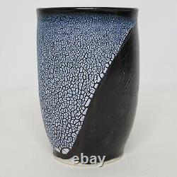 Barbara Glynn Prodaniuk Art Pottery Black Textured Raven Cup Signed