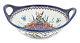 Blue Rose Polish Pottery Floral Butterfly Medium Bowl with Handles