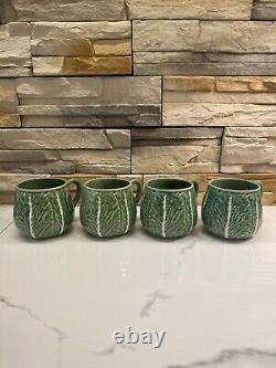 Bordallo Pinheiro Cabbage Mug Green Coffee Tea Cup Made In Portugal Set Of 4