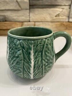 Bordallo Pinheiro Cabbage Mug Green Coffee Tea Cup Made In Portugal Set Of 4