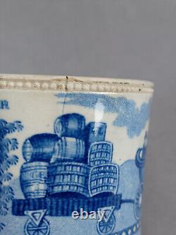 British Entrance to the Liverpool & Manchester Railroad Blue Transferware Mug