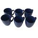 CORELLE Ceramic Mugs Cups Blue Set of 6 Stoneware