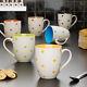 Ceramic Coffee Mugs Ceramic/Tea Cups Polka Dot Printed Set of 6 (300ml Each)