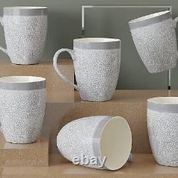 Ceramic Grey Coffee Mugs Ceramic/Tea Cups, Microwave Safe Set of 6 (280ml Each)