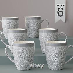 Ceramic Grey Coffee Mugs Ceramic/Tea Cups, Microwave Safe Set of 6 (280ml Each)