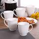 Ceramic White Coffee Mugs Ceramic/Tea Cups, Microwave Safe Set of 6 (200ml Each)