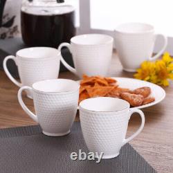 Ceramic White Coffee Mugs Ceramic/Tea Cups, Microwave Safe Set of 6 (200ml Each)