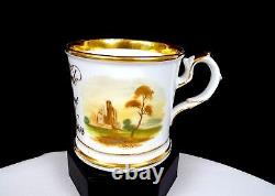 Coalport Antique Porcelain Inscribed Arthur McNeile Landscape Picture 3 1/4 Mug