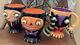 Dept 56 Halloween Pumpkin Head, Witch, Black Cat Googly Eyes Ceramic Mugs Set 3