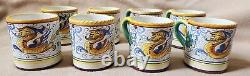 Deruta Italy Raffaellesco Pattern 8 Small Mugs