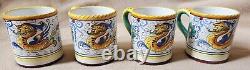 Deruta Italy Raffaellesco Pattern 8 Small Mugs