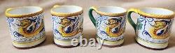 Deruta Italy Raffaellesco Pattern 8 Small Mugs